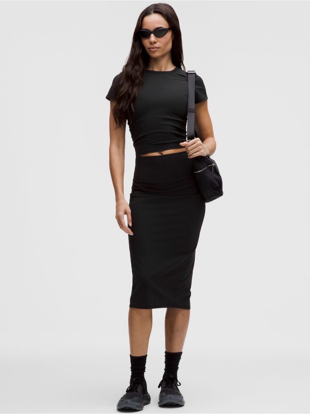 lululemon Nulu™ Slim-Fit HR Skirt Black Midi Skirt Size 6 NWT